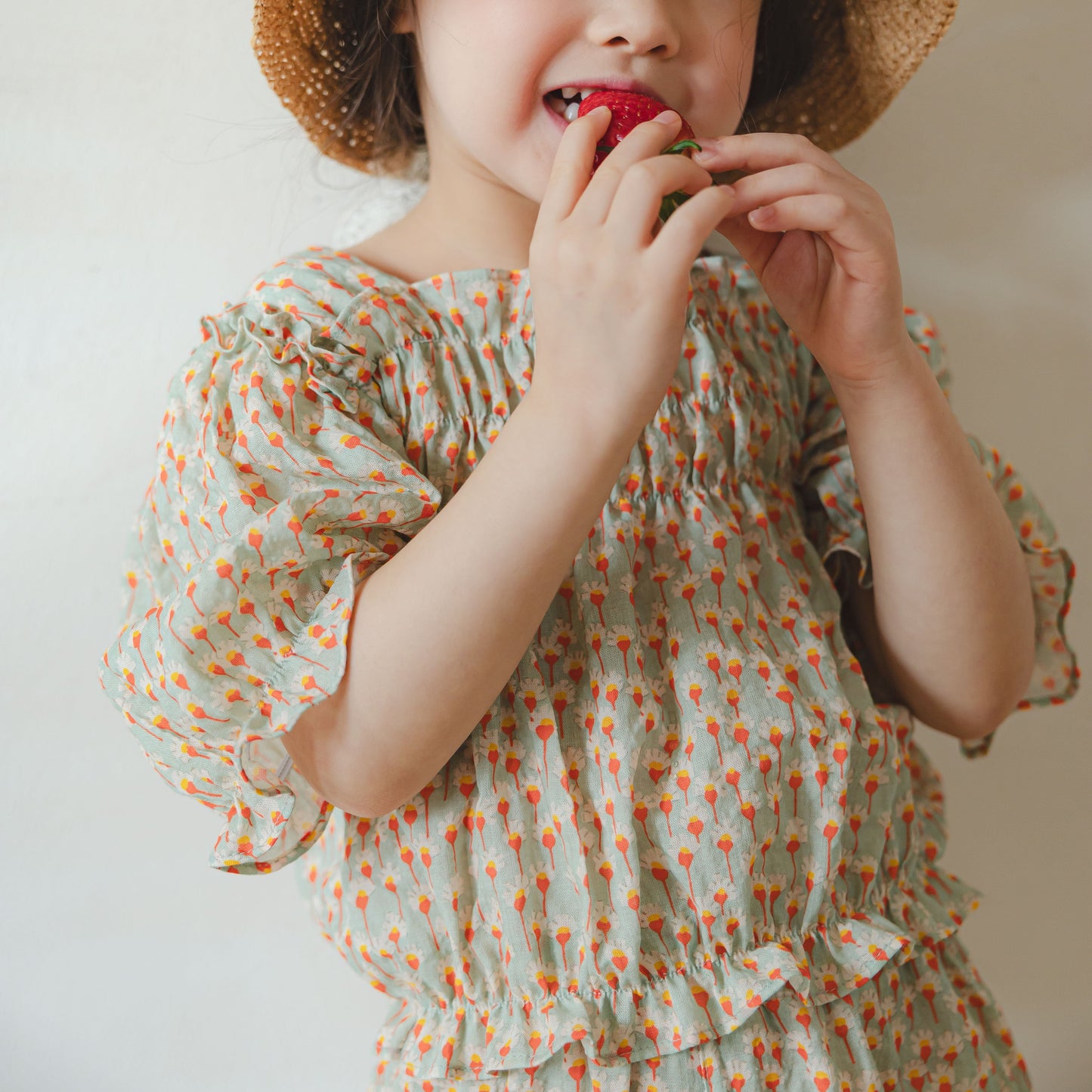 Floral Smocked Blouse with Puff Sleeves (2 colours)
