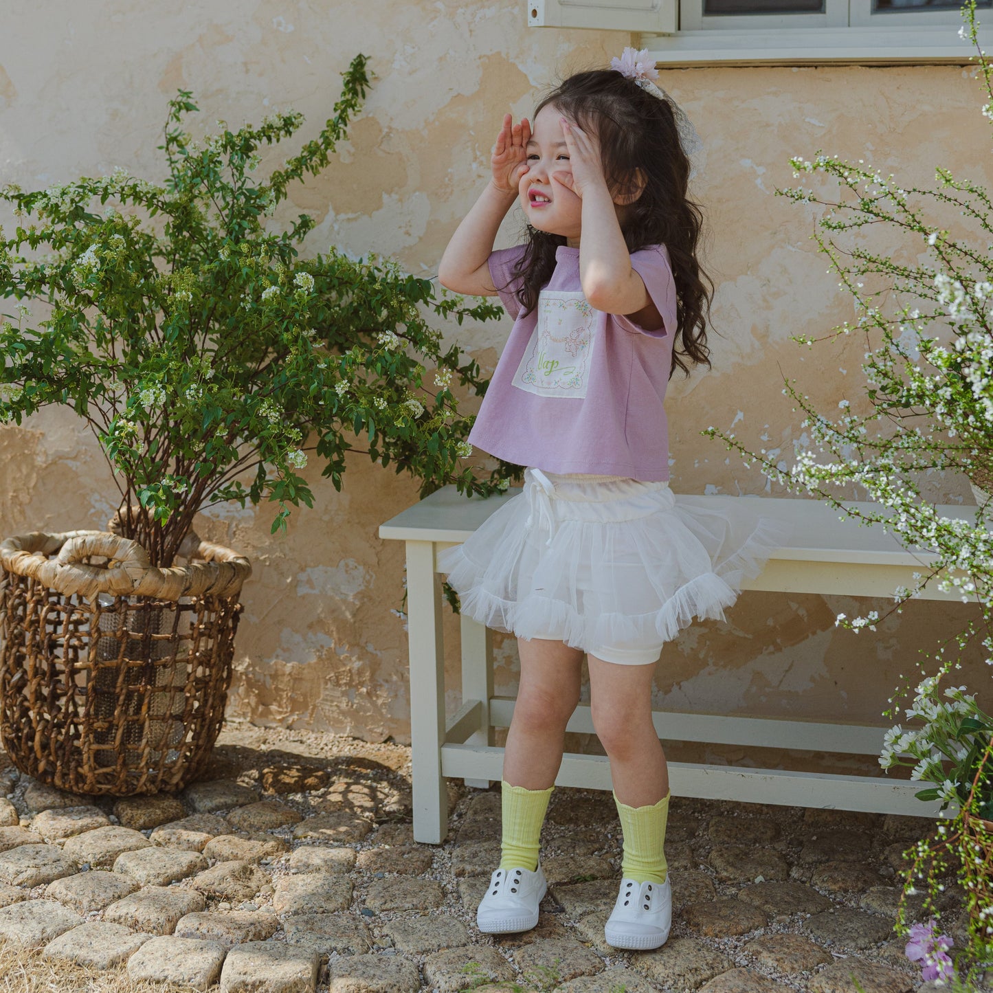 Bunny Patch Cotton T-Shirt – Pink