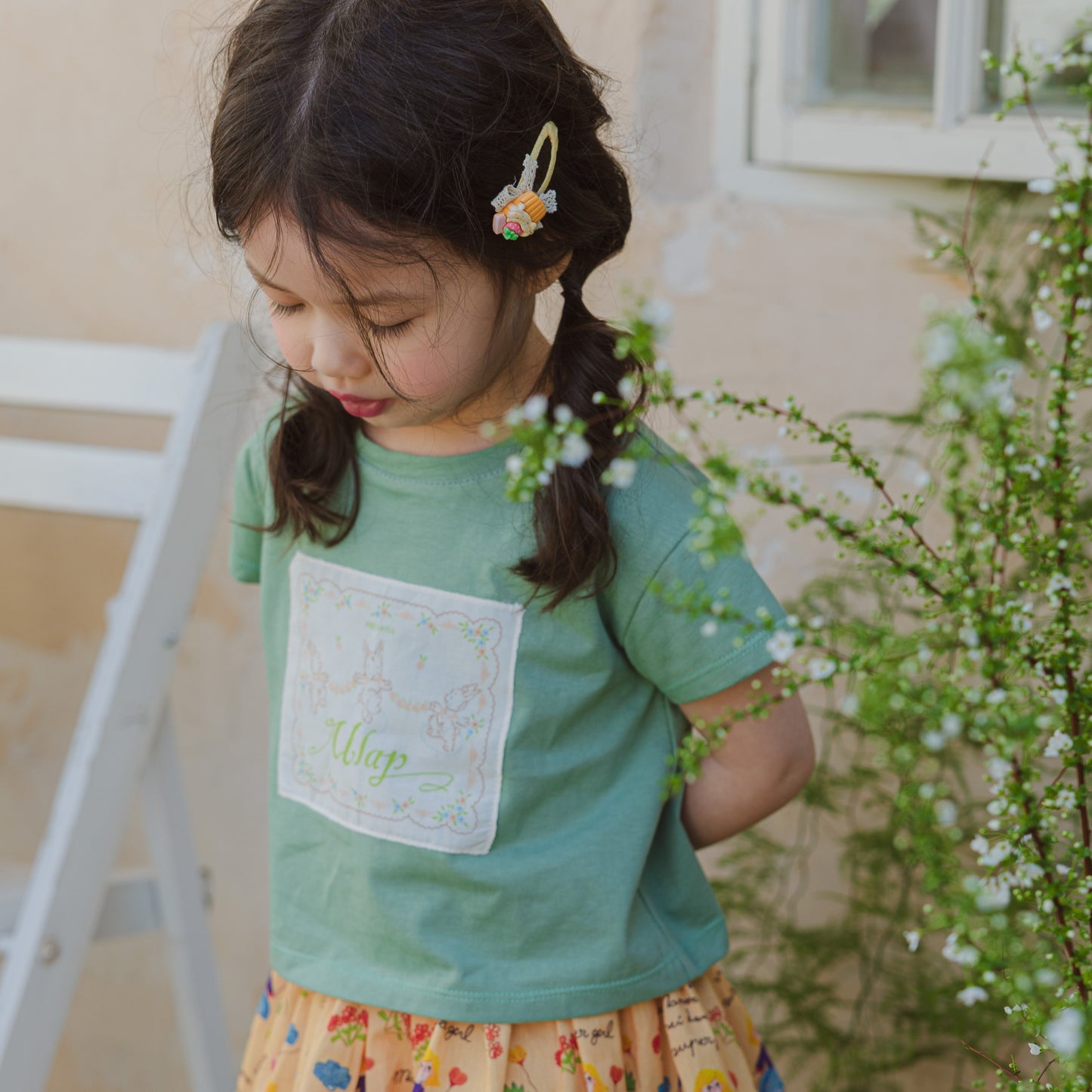 Bunny Patch Cotton T-Shirt – Green