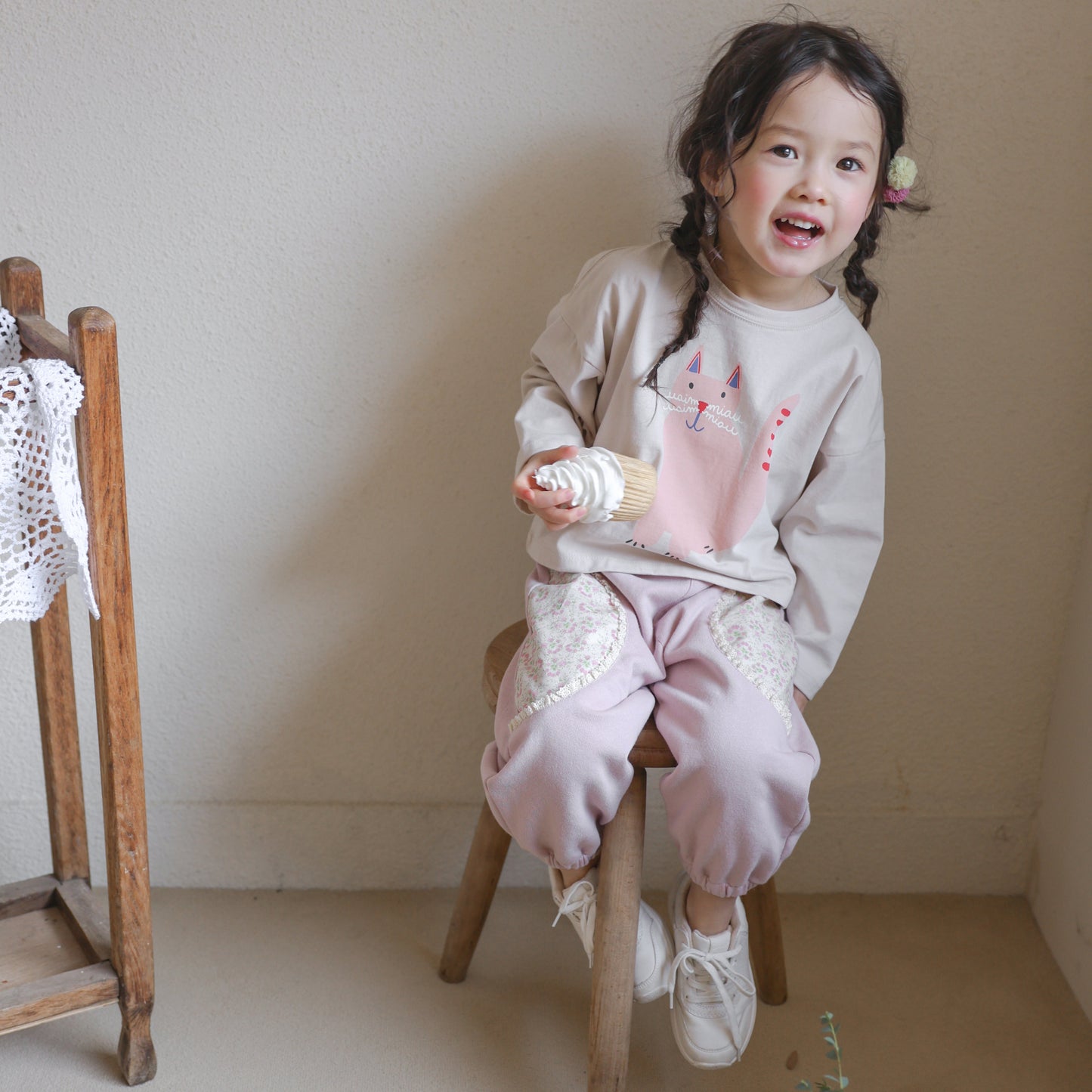 Kids Jogger Floral Patch Pants