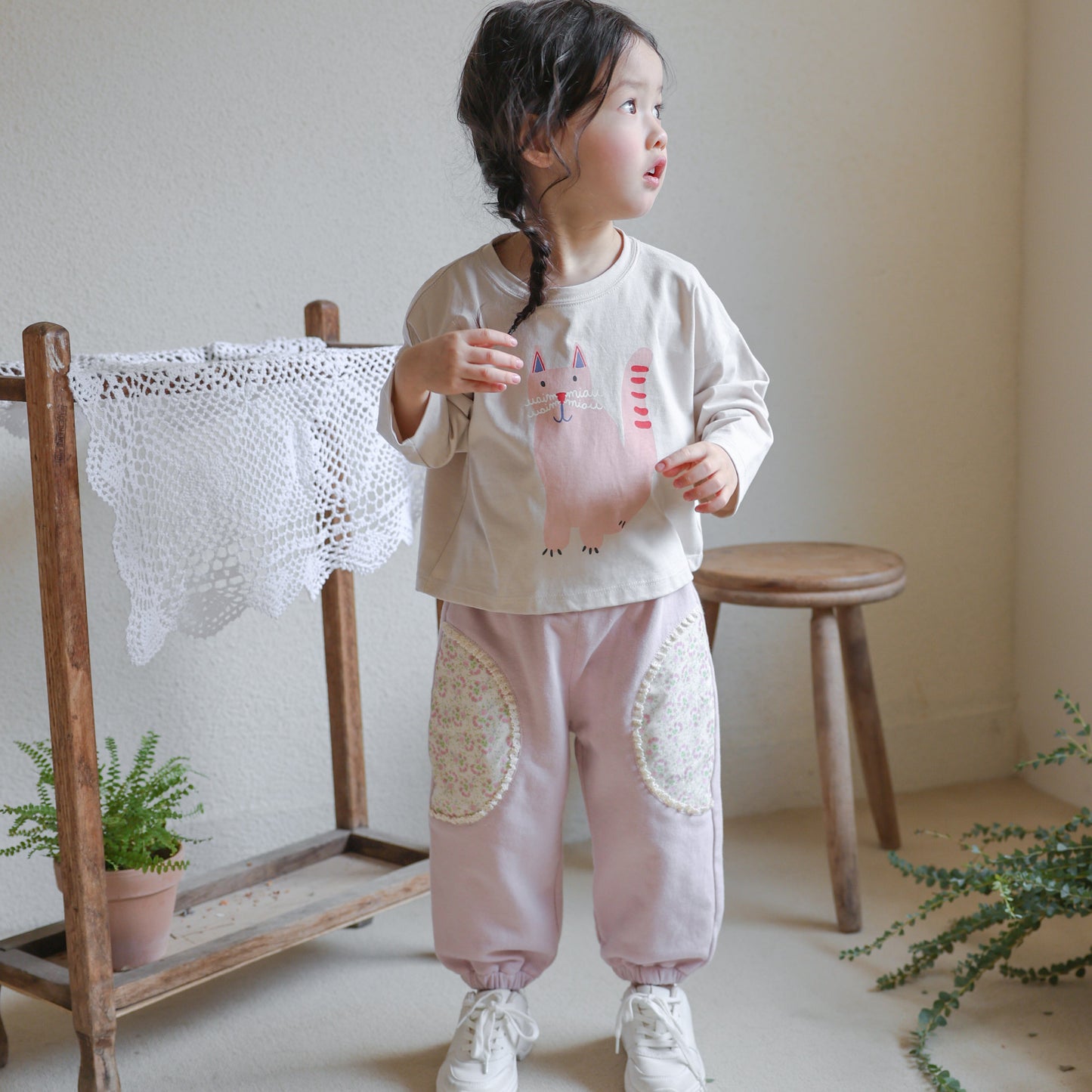 Kids Jogger Floral Patch Pants