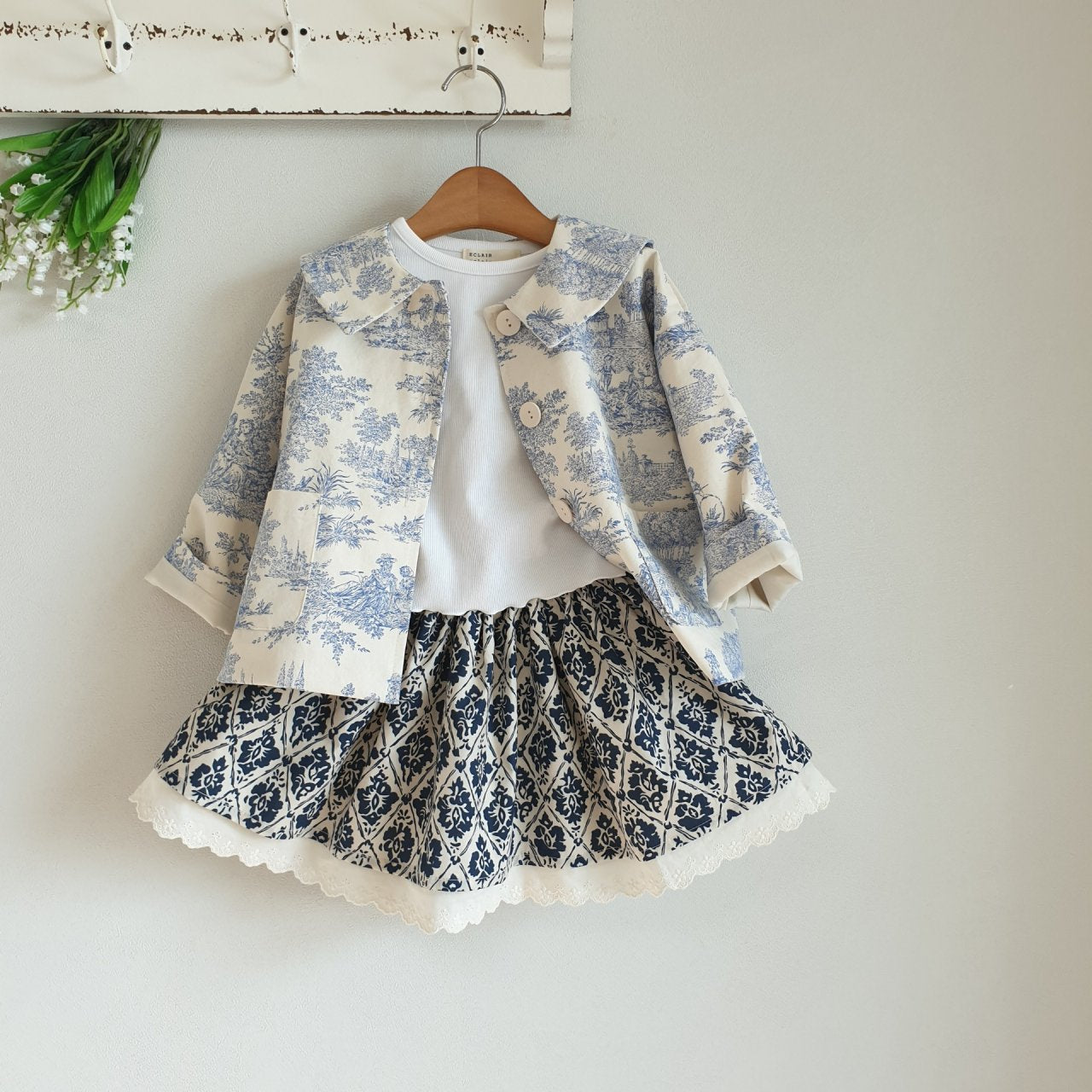 GIRLS PAISLEY PRINT RUFFLE SKIRT