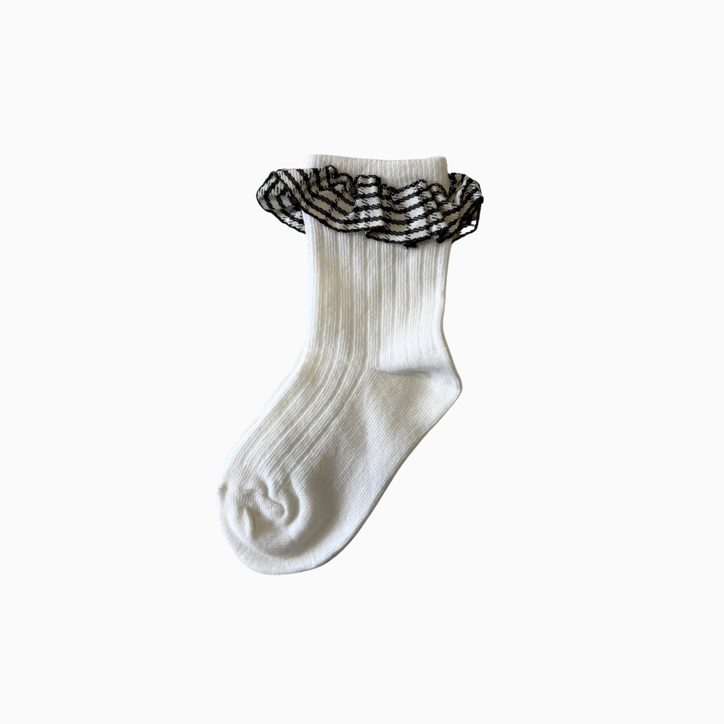 Check Ribbon Frill Socks