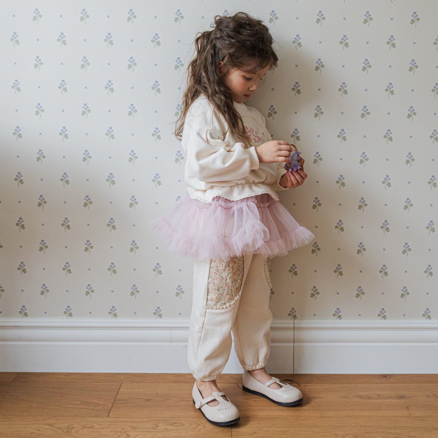 Kids Jogger Floral Patch Pants
