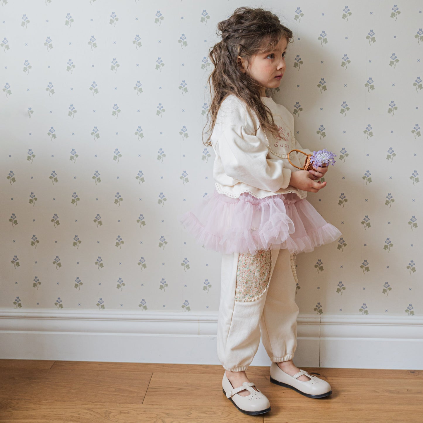 Kids Jogger Floral Patch Pants
