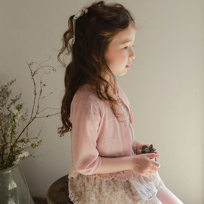 LACE CARDIGAN - PINK