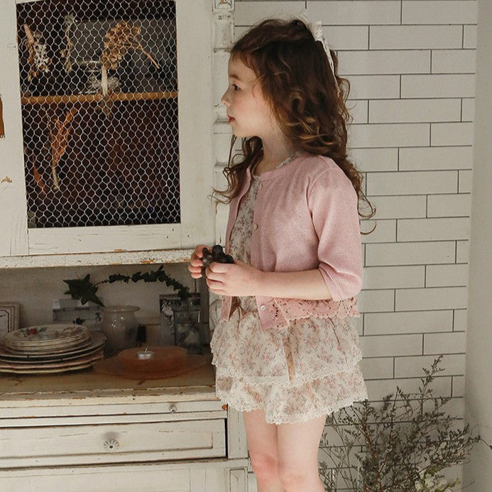 LACE CARDIGAN - PINK
