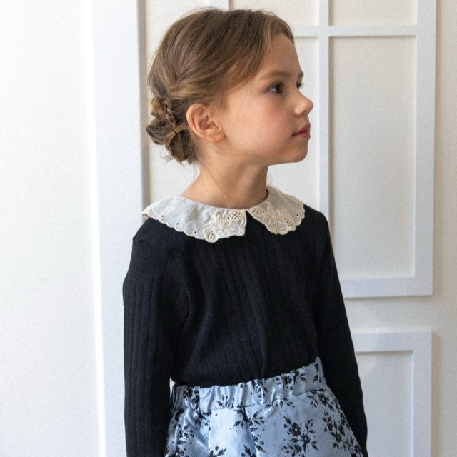 Kids Lace Collar Cotton T-Shirt