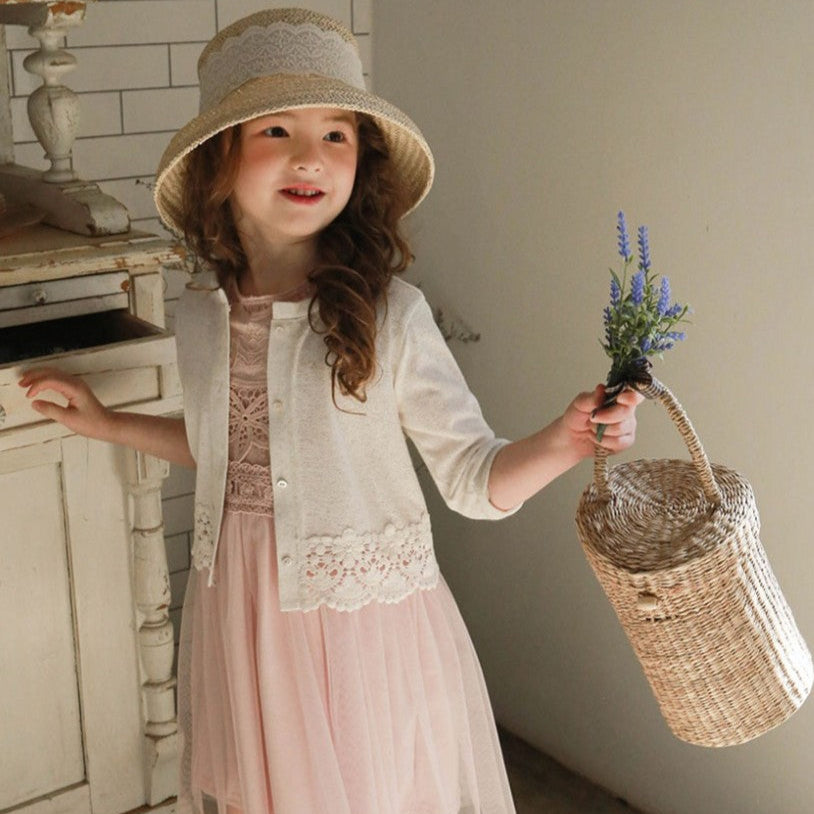 Girl's Lace Cardigan - CREAM damsii Girl's Lace Cardigan - CREAM damsii