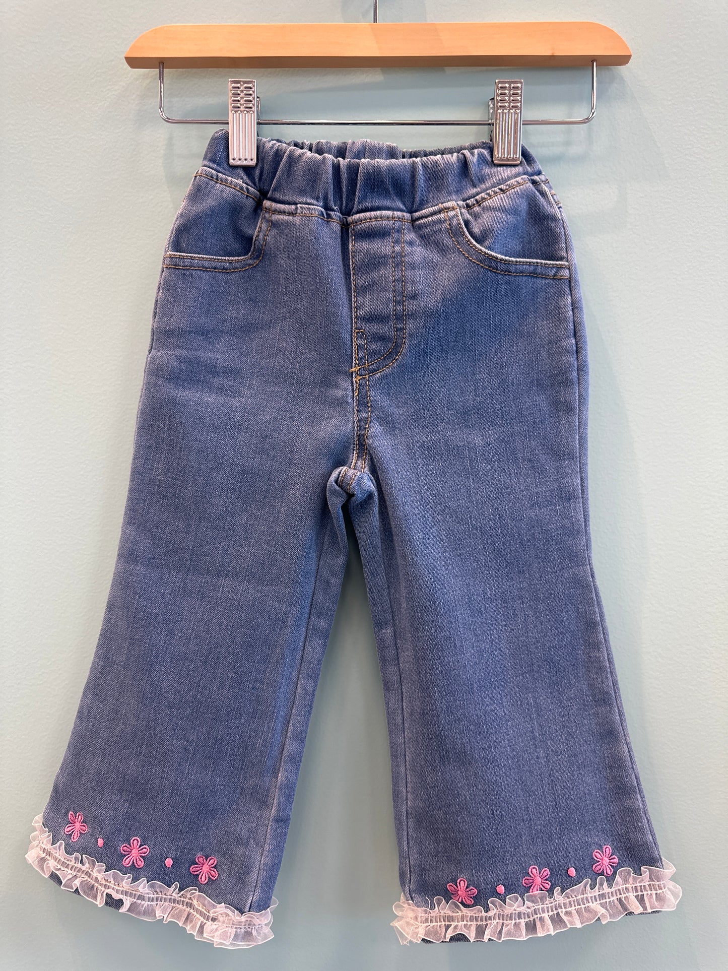 GIRLS LACE DENIM PANTS