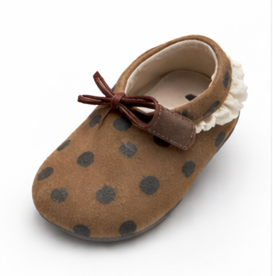 Mocha Dot Mary Jane Flats