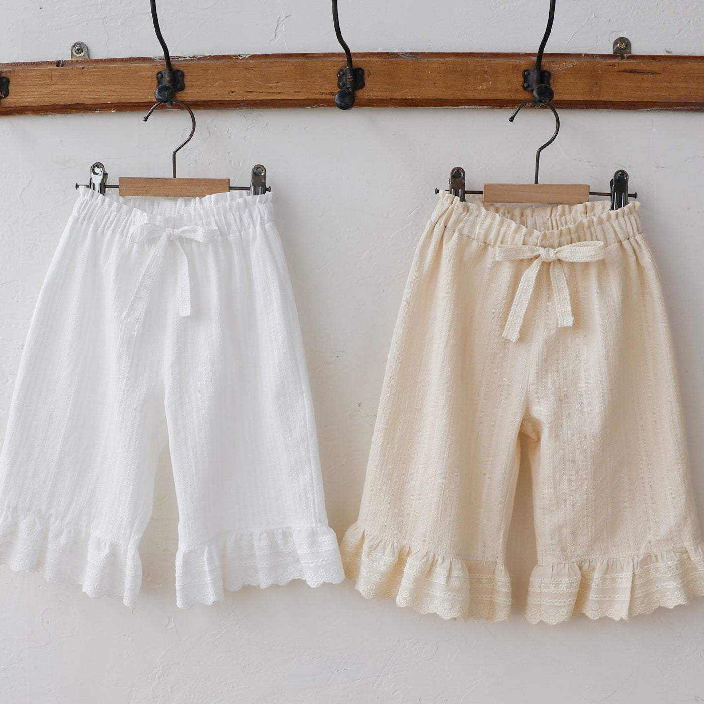 Ruffle Hem & Elastic Ribbon Waist Pants