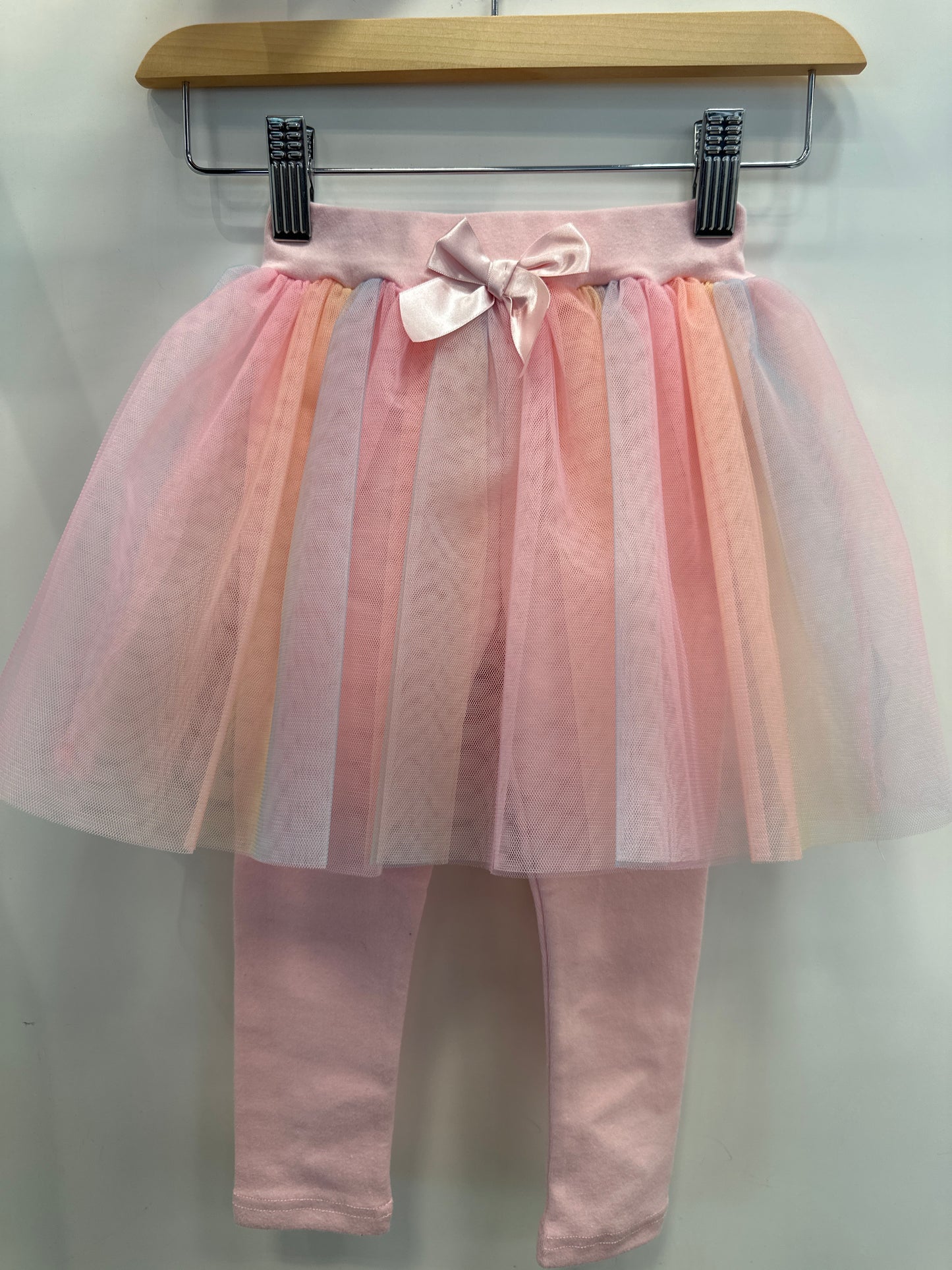 KIDS PUFFY RAINBOW SKIRT LEGGINGS
