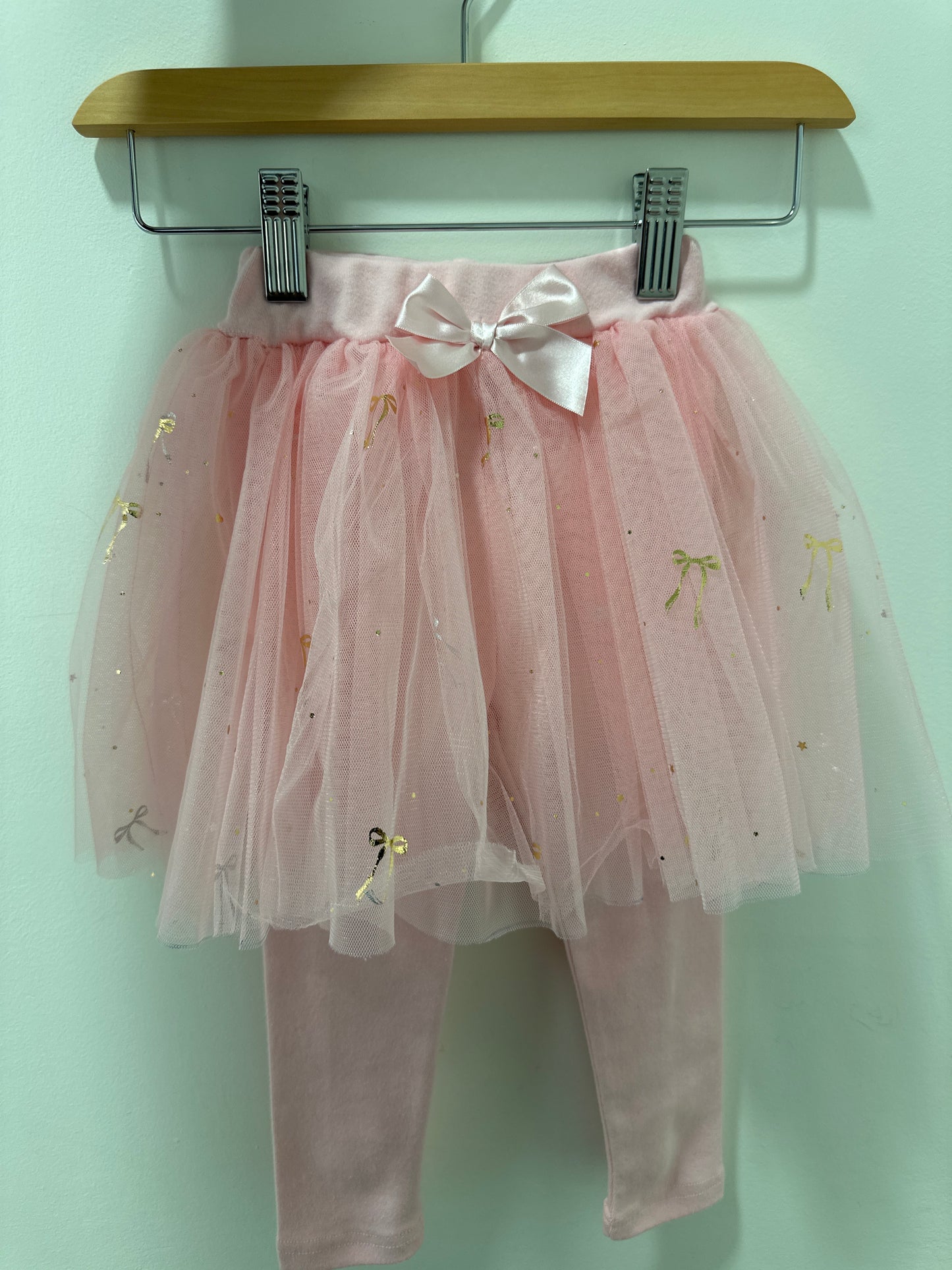 KIDS PUFFY RIBBON SKIRT LEGGINGS