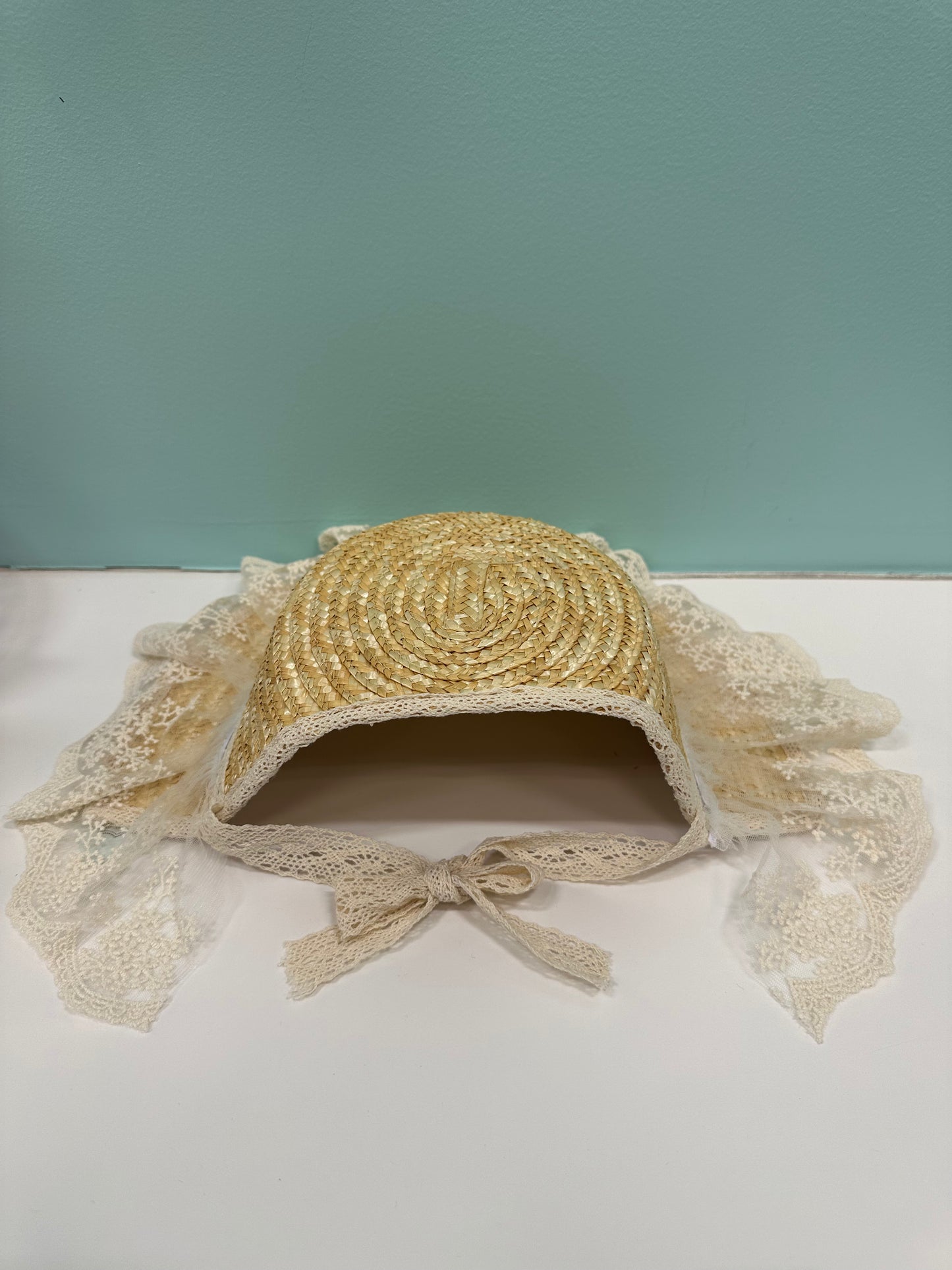 KIDS FORDABLE STRAW LACE VISOR