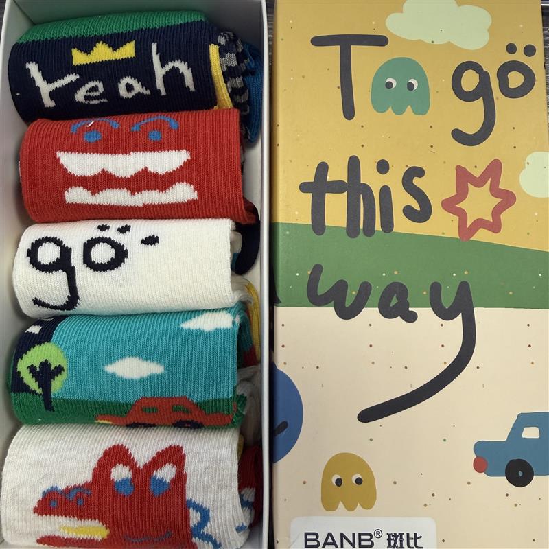 Boys Patterned Socks Set (5pairs)