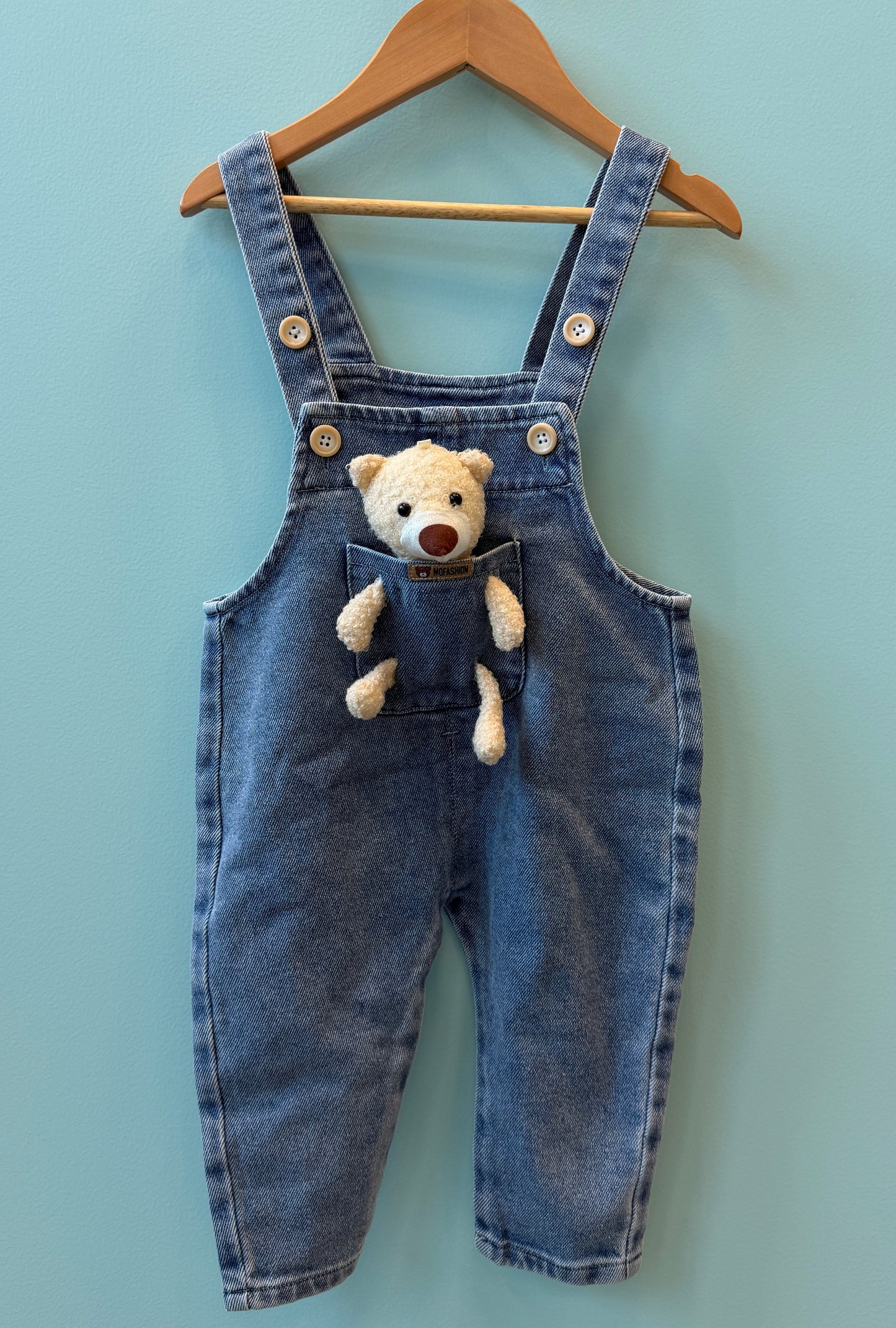 BABY OVERALLS WITH TEDDYBEAR