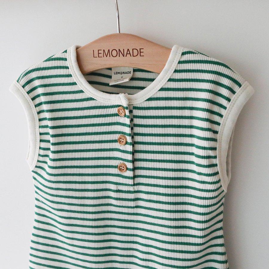 BABY STRIPE SHORT SLEEVE ROMPER WITH HAT