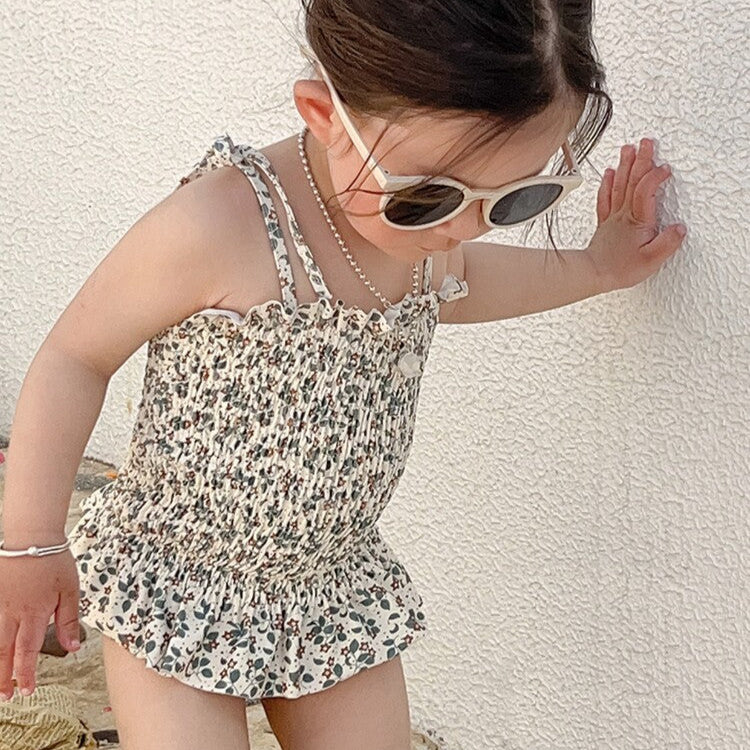 Shirred Floral One-Piece Swimsuit