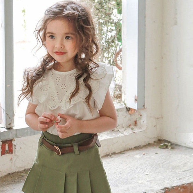 Frill Lace Collar Cotton Blouse