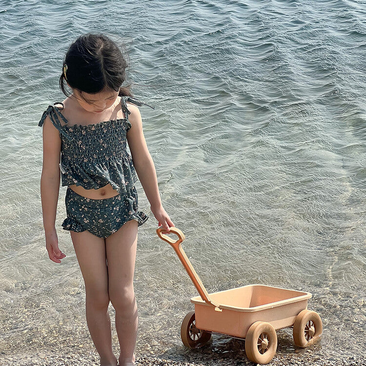 Floral Beach Two-Piece Swimsuit - Black