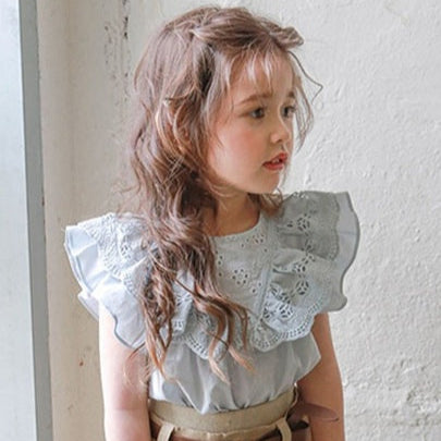Frill Lace Collar Cotton Blouse
