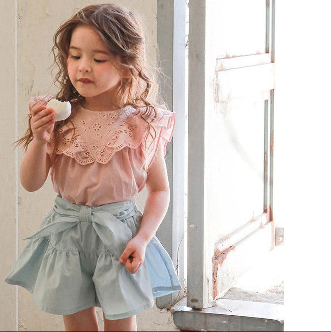 Frill Lace Collar Cotton Blouse