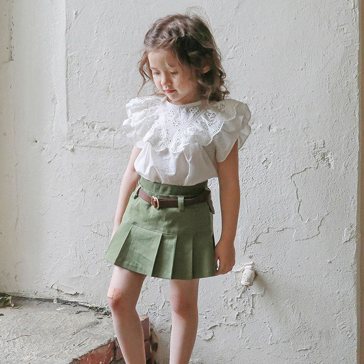 Frill Lace Collar Cotton Blouse