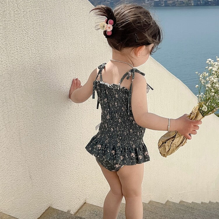 Shirred Floral One-Piece Swimsuit