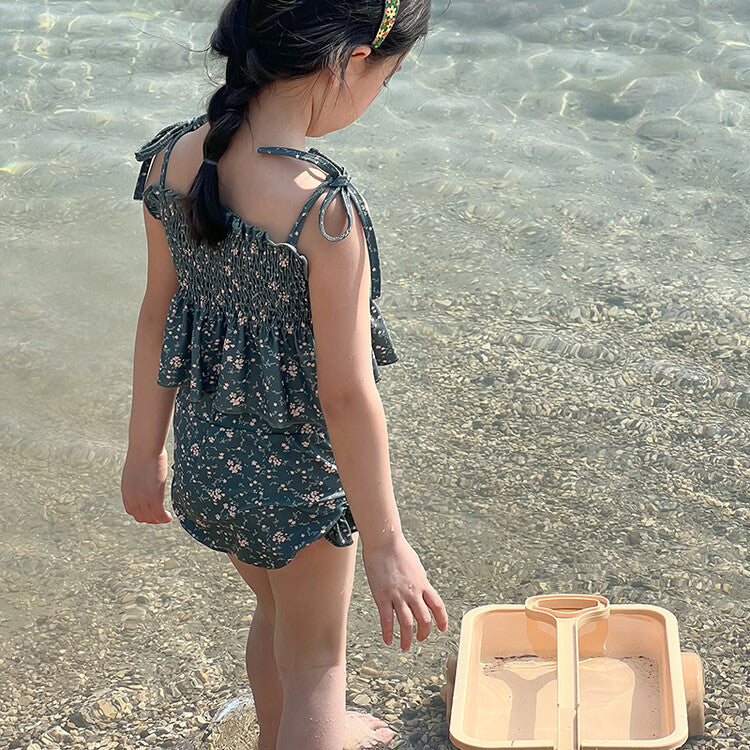 Floral Beach Two-Piece Swimsuit - Black