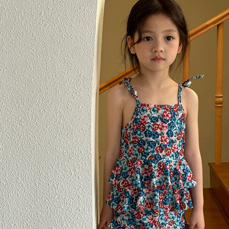 Floral Ruffle Two-Piece Swimsuit