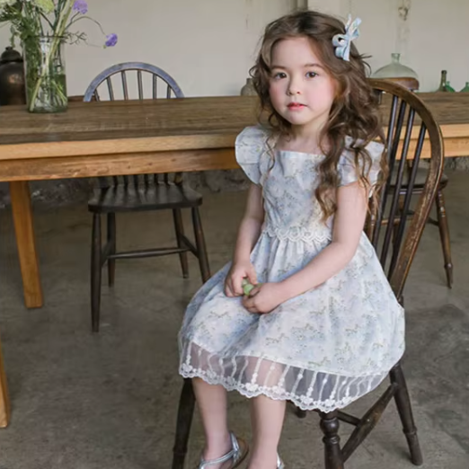 Ruffle Cap Floral Dress