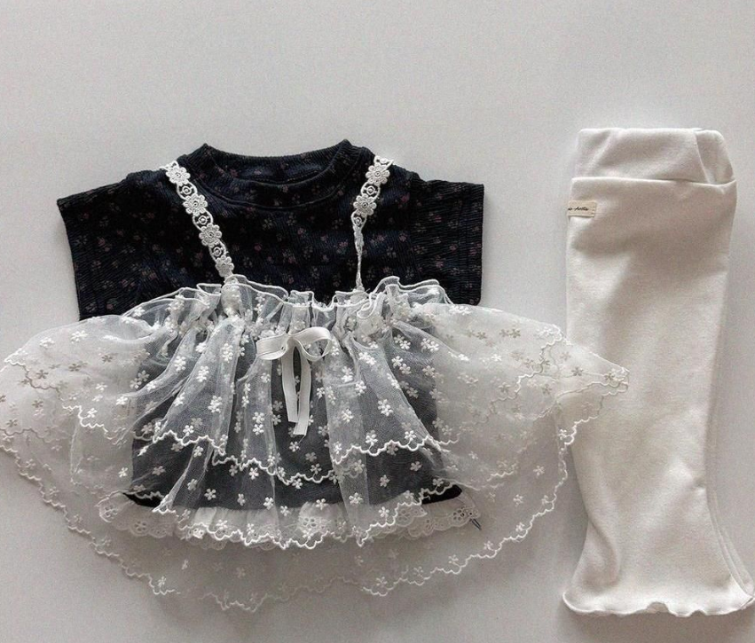 BABY LACE FLORAL T-SHIRT