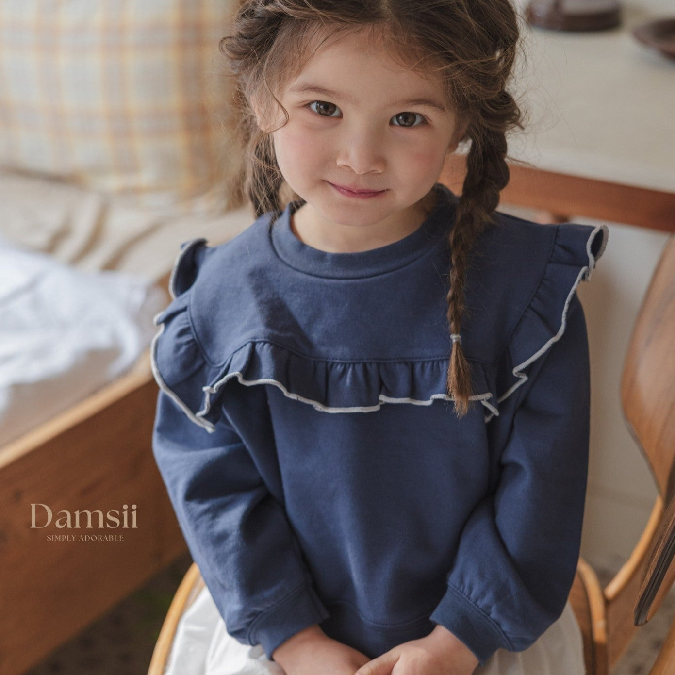 FRILL SWEATSHIRT - NAVY