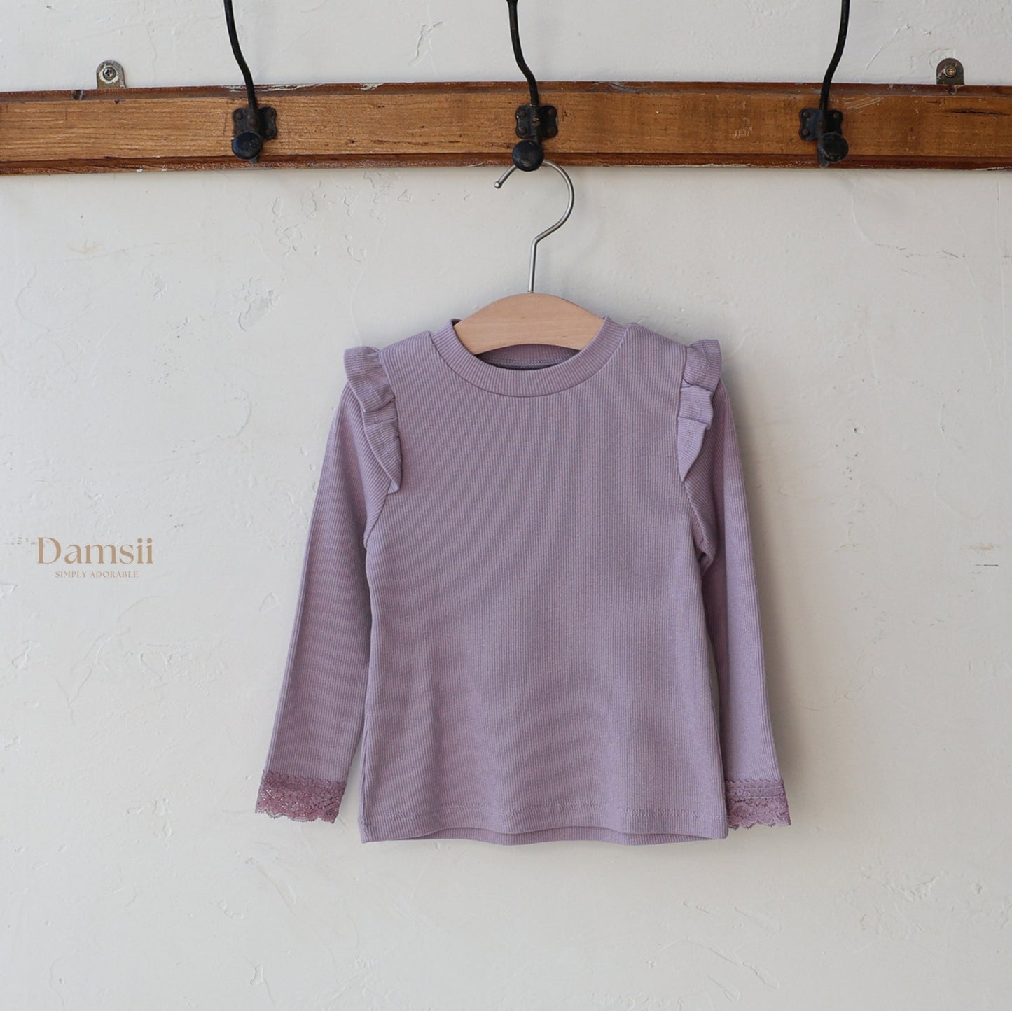 RUFFLE SLEEVE TOP - PURPLE