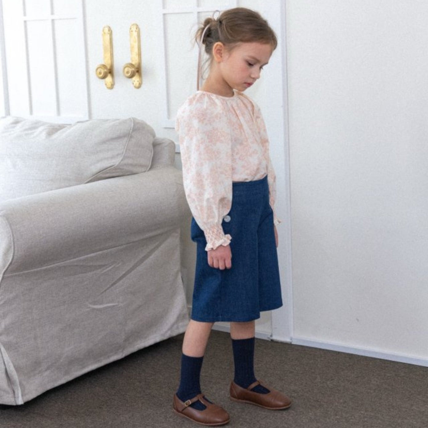 Floral Lace Puff Blouse -PINK