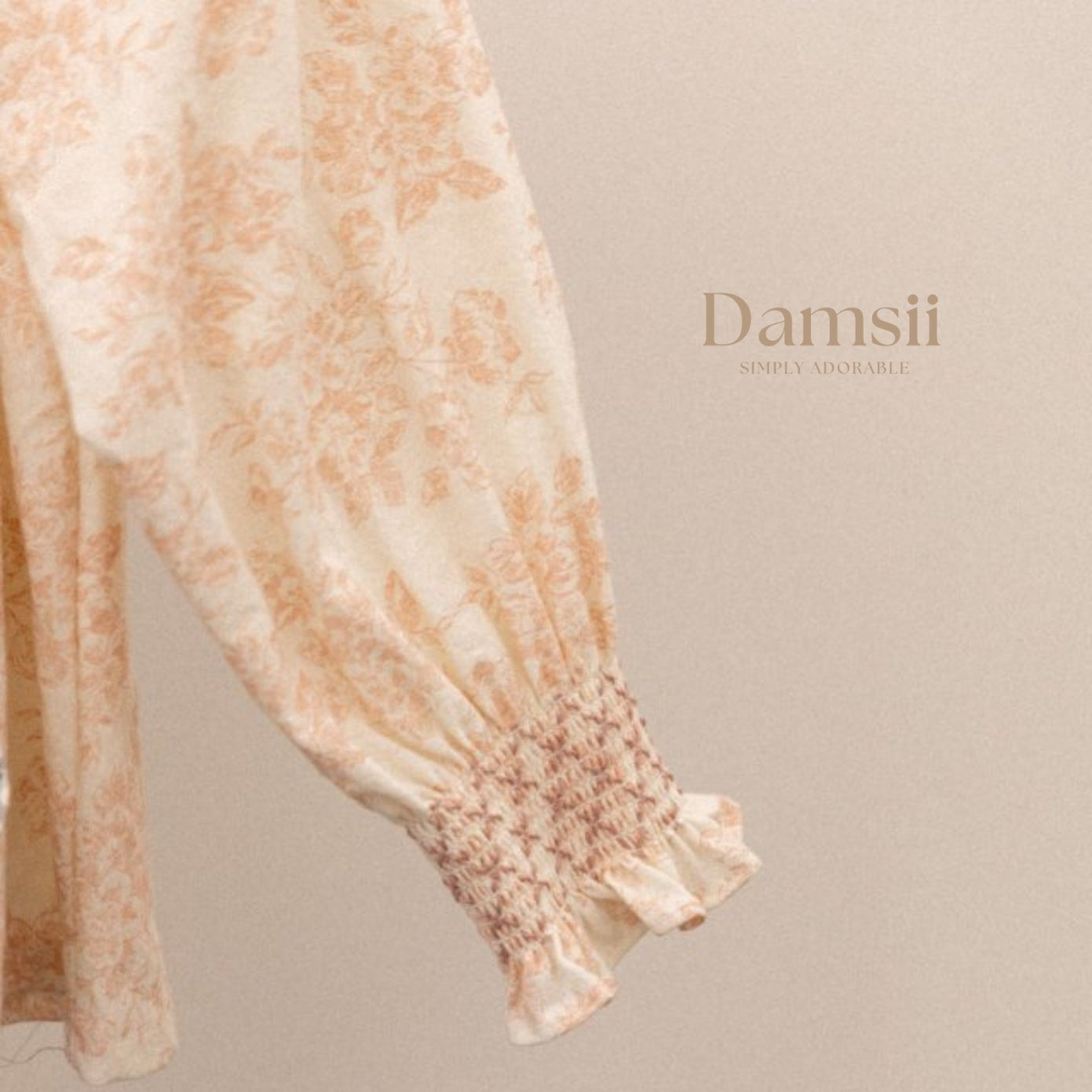 Floral Lace Puff Blouse -PINK