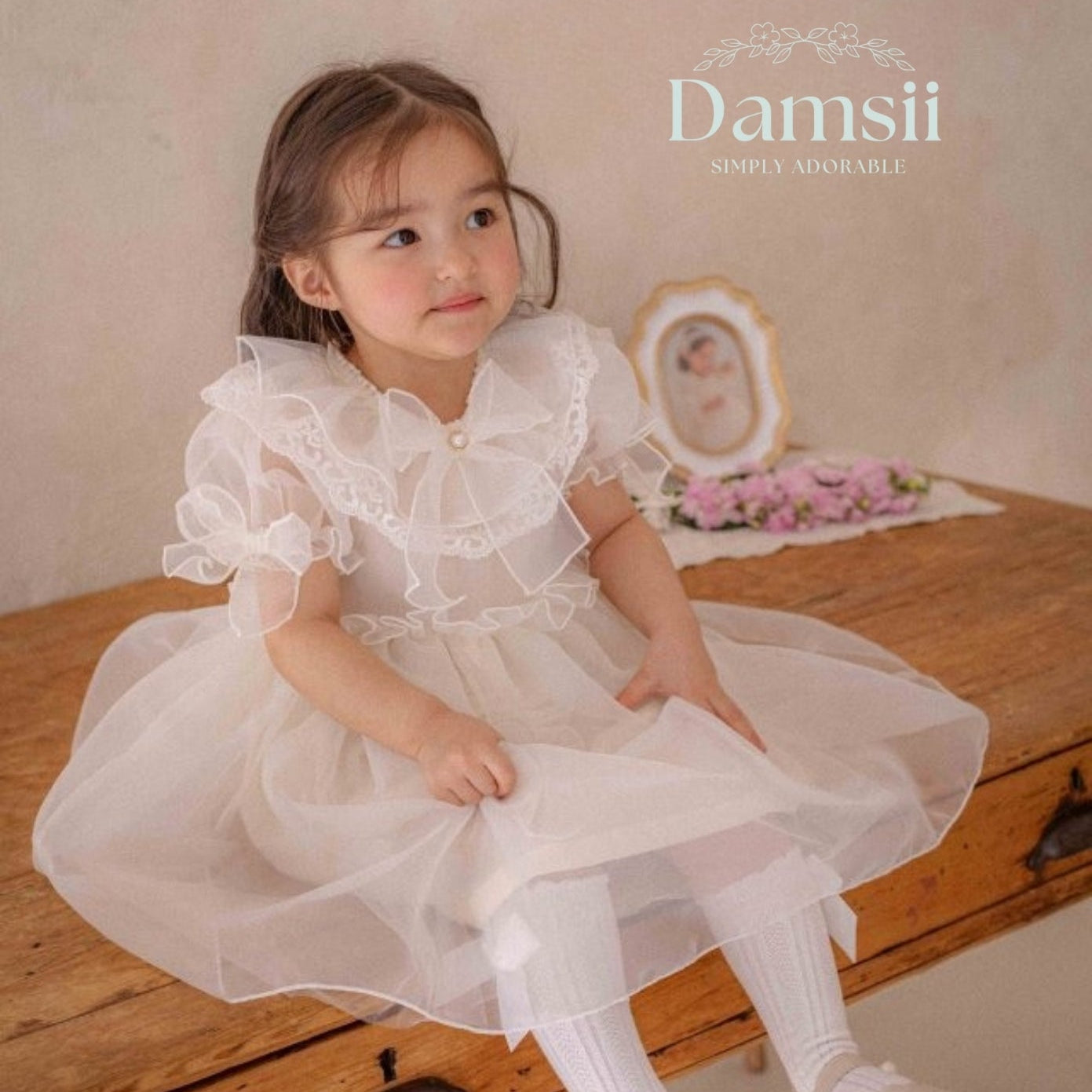 GIRL'S RACHEL ORGANZA DRESS – IVORY