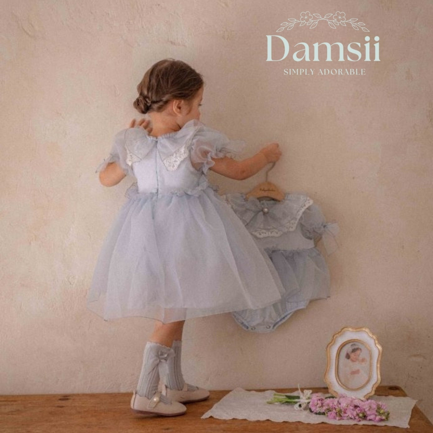 GIRL'S RACHEL ORGANZA DRESS – SKY BLUE