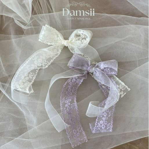 Girls Lace Ribbon Hair Clip