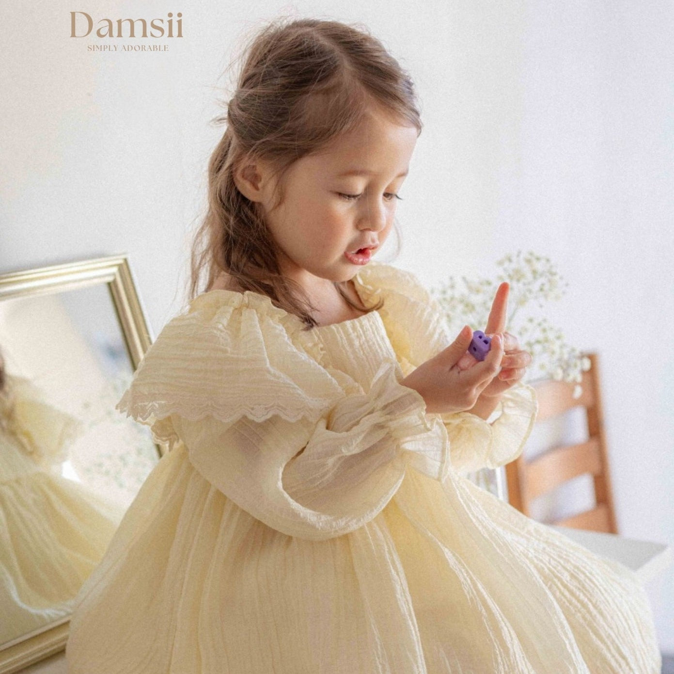 LILY FRILL DRESS - CREAM