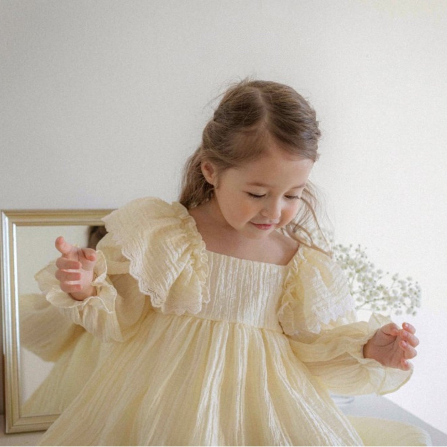 LILY FRILL DRESS - CREAM