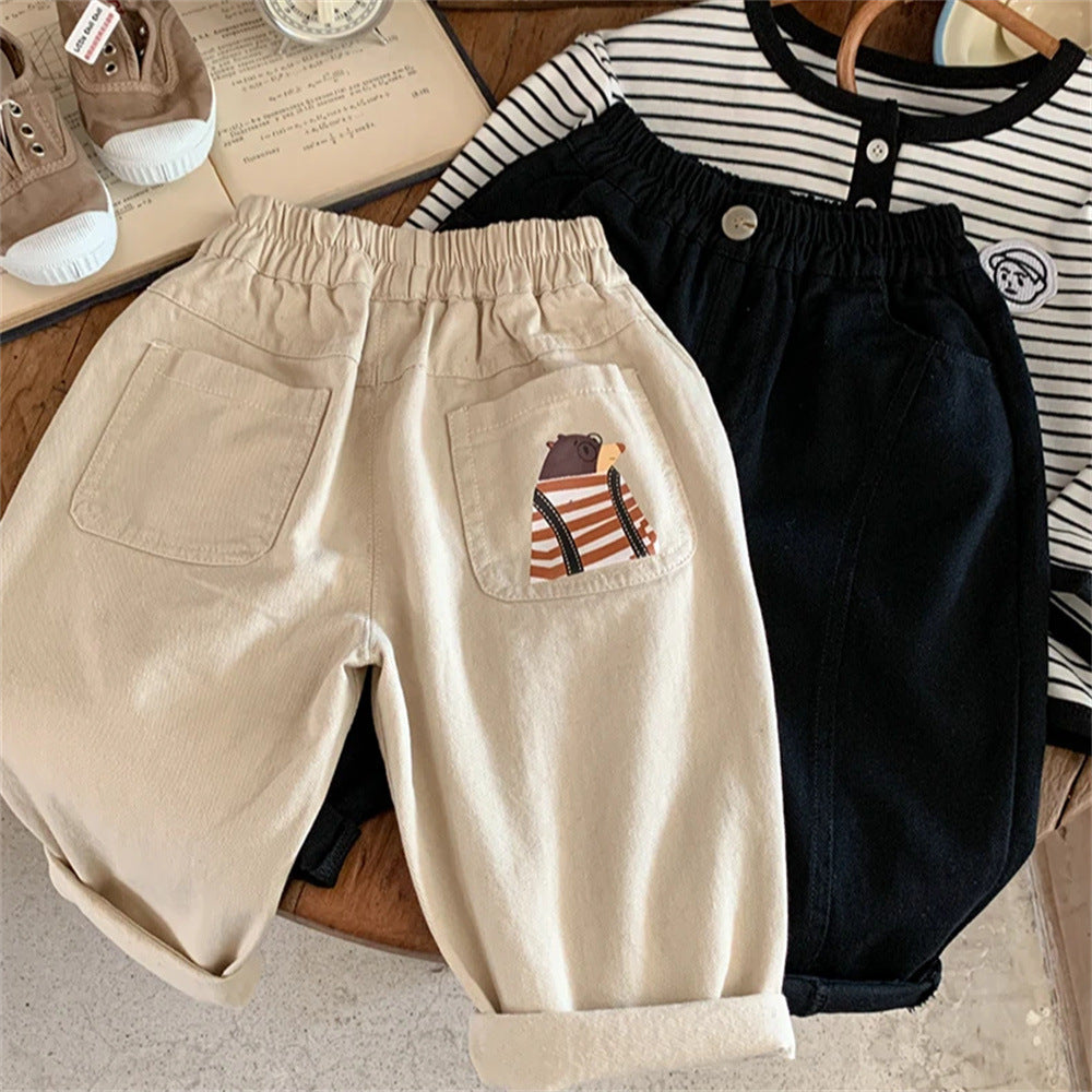 BOYS ELASTIC WAIST BASIC PANTS