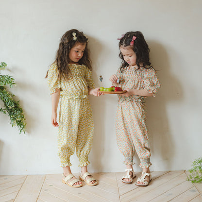 Floral Lightweight Pants with Elastic Waist