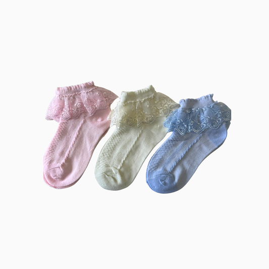 Lace Ruffle Baby Socks - 3 colors