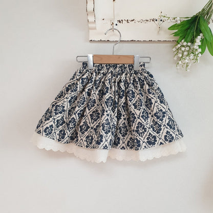 GIRLS PAISLEY PRINT RUFFLE SKIRT