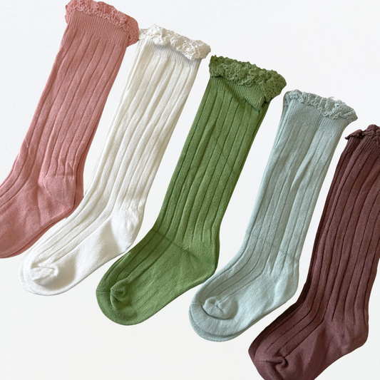 [SWEET SALE] Frill Cuff Baby Socks (Long) - 5 colors