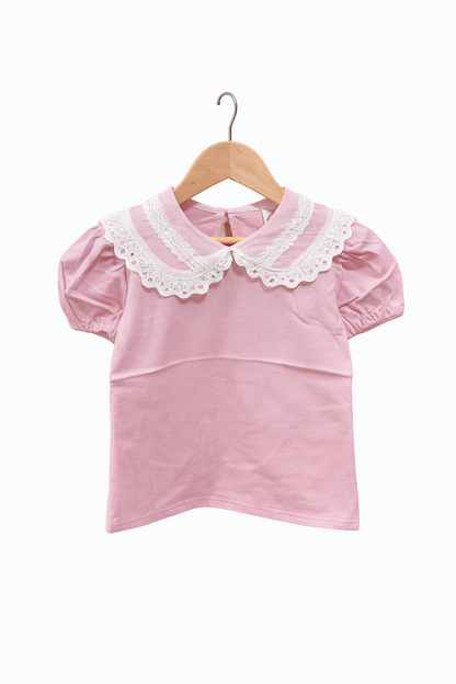 Lace Peter Pan Collar Tshirt (3Colors)