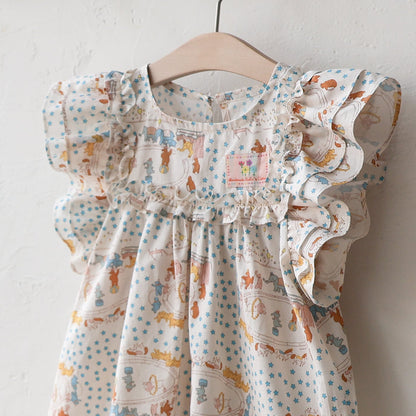 Circus Animal Print Cotton Dress