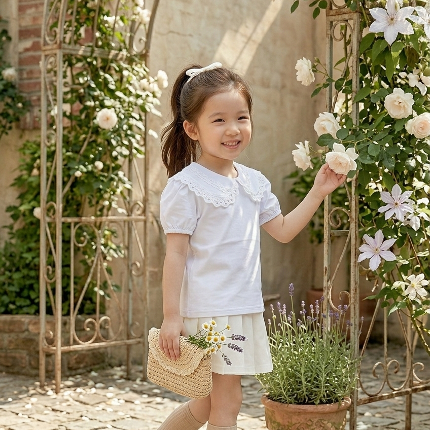 Lace Peter Pan Collar Tshirt (3Colors)